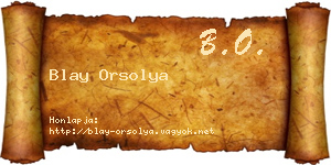 Blay Orsolya névjegykártya